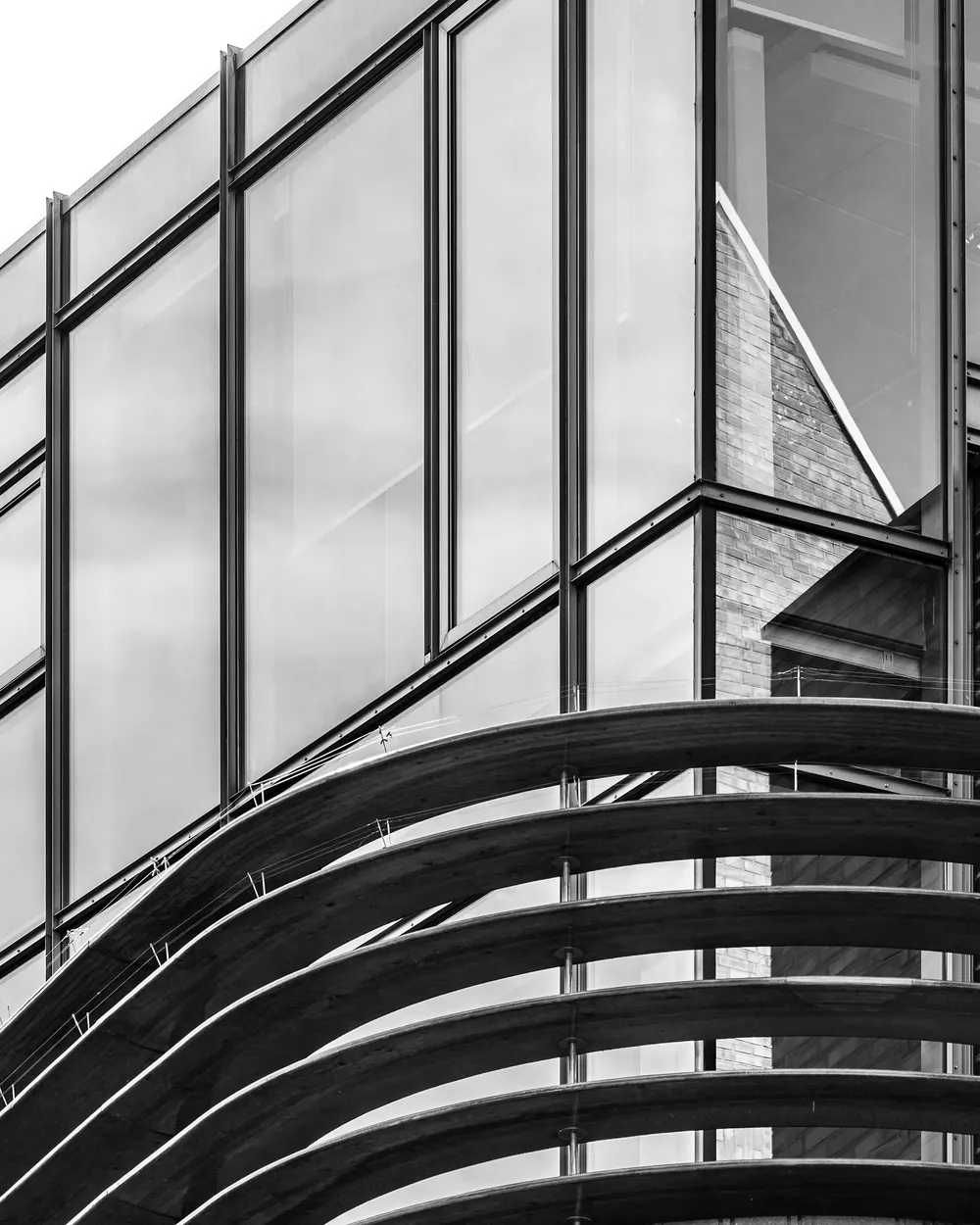 Glass and steel structure