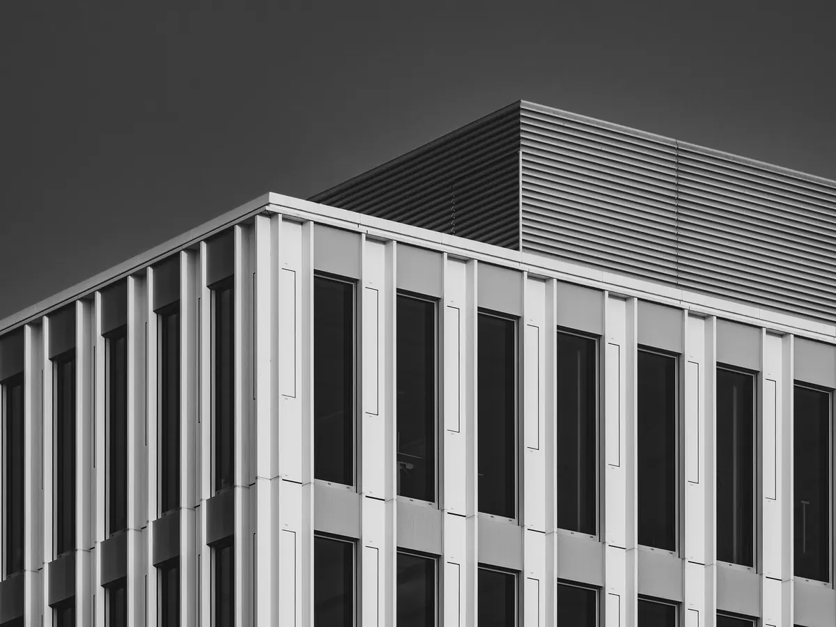 A modernist building facade