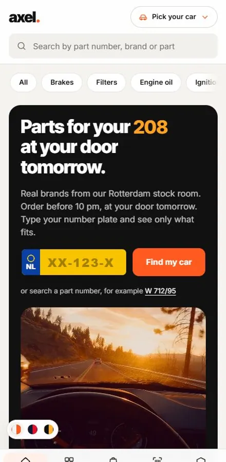 axel parts on a phone