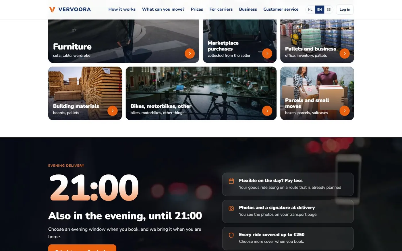 Vervoora categories of goods